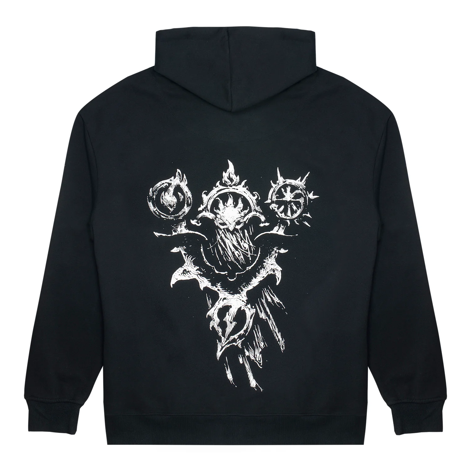 Diablo IV Sorcerer Sigil Black Zip-Up Hoodie