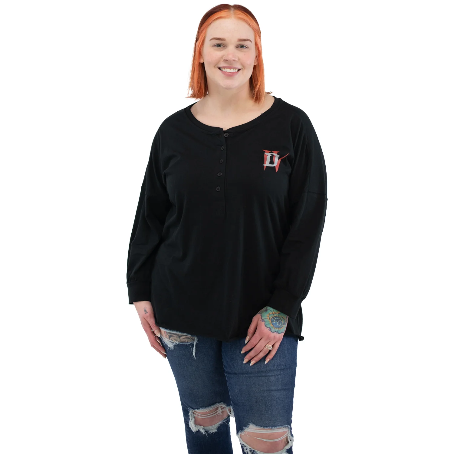 Diablo IV Logo Women's Black Long Sleeve T-Shirt - Image 2
