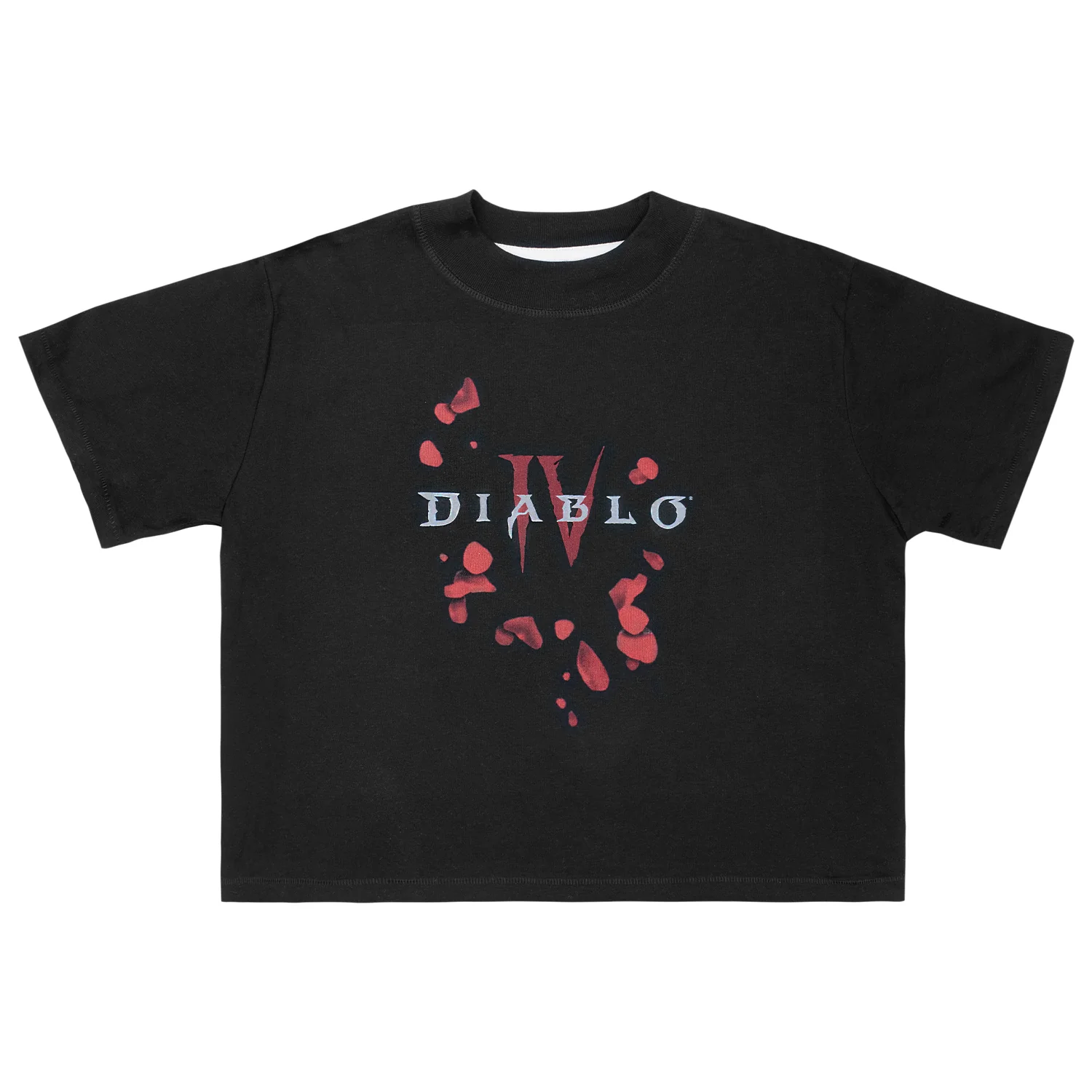 Diablo IV Petals Women's Cropped Black T-Shirt