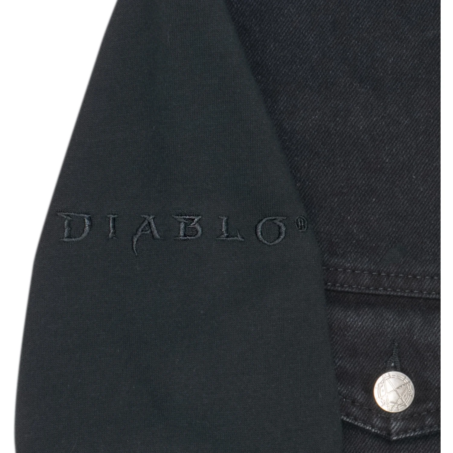Diablo IV Lilith Denim Black Button-Up Hoodie Jacket - Image 5