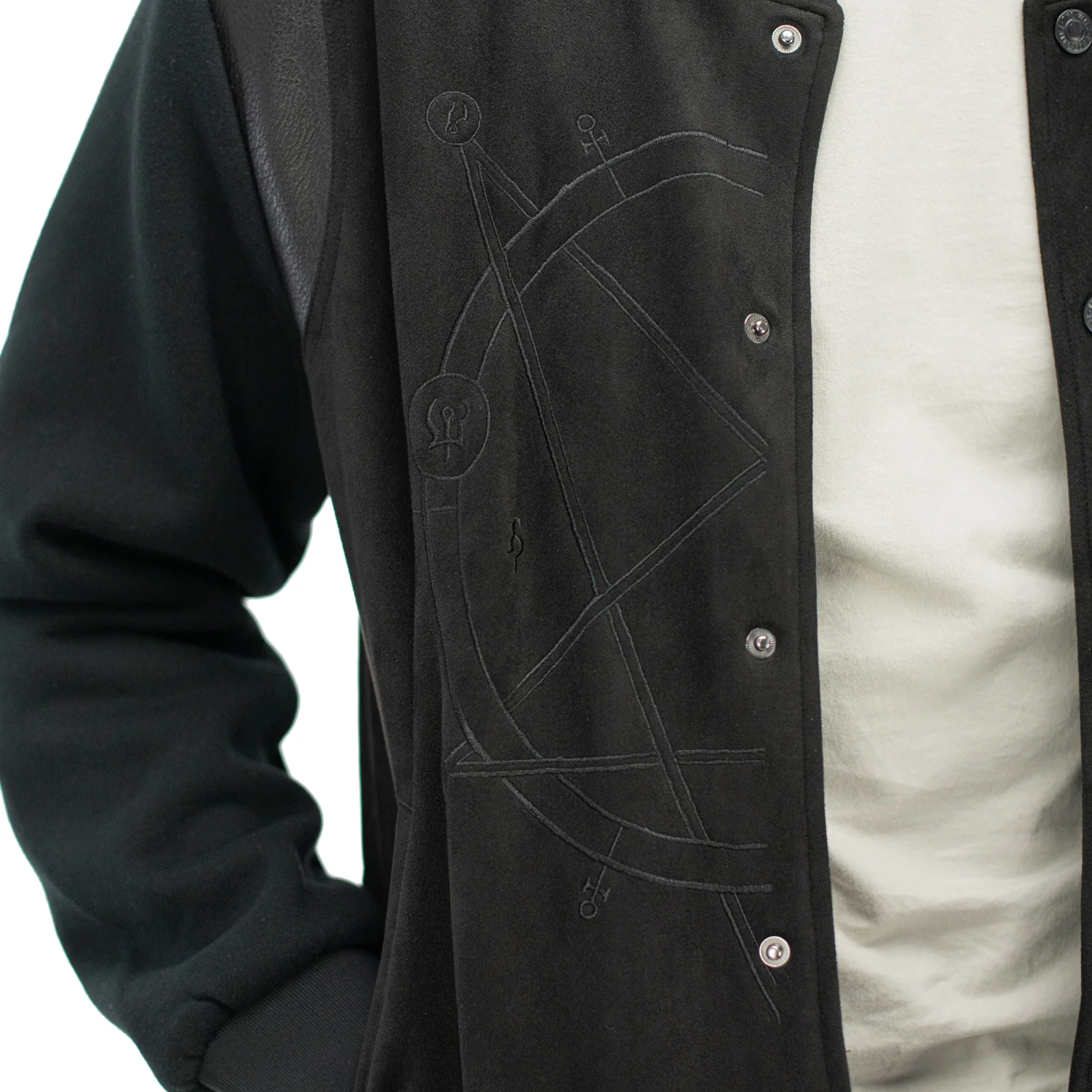 Diablo IV Black Button-Up Bomber Jacket - Image 4
