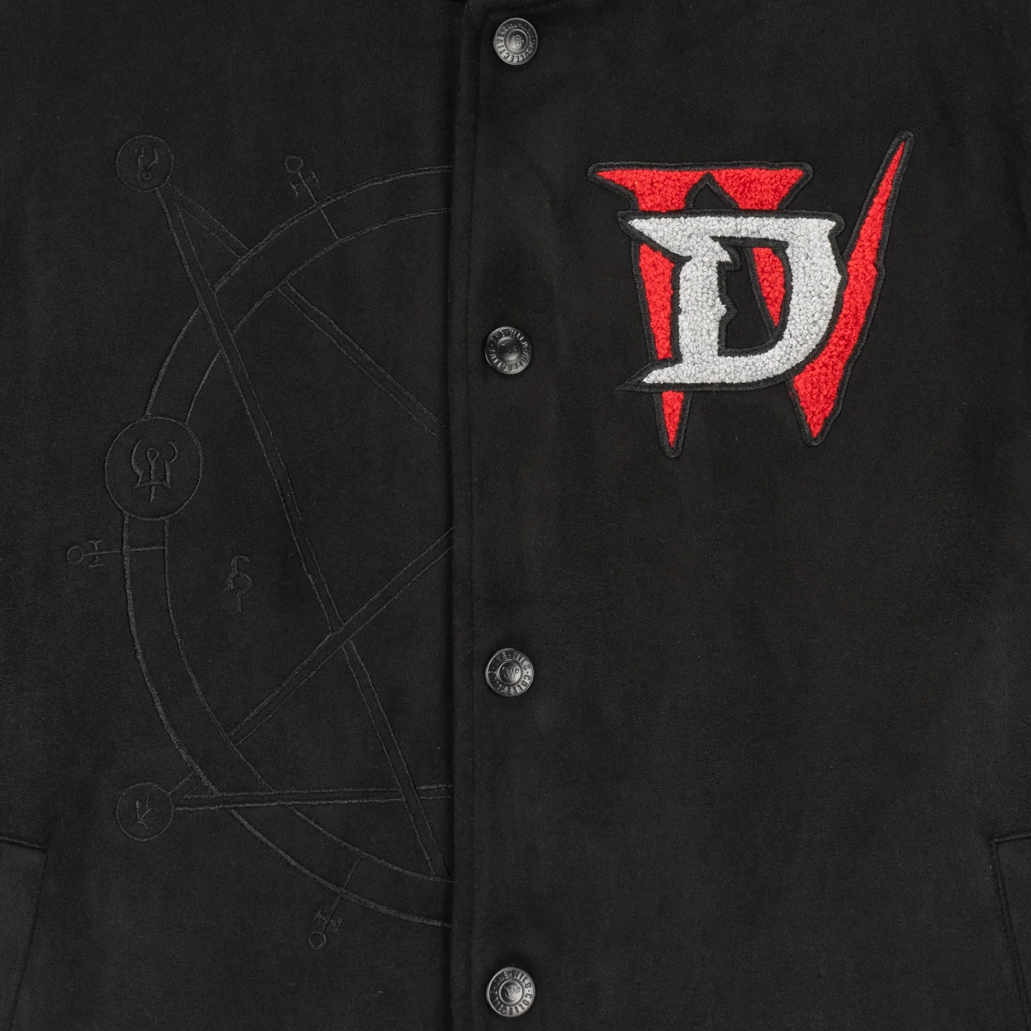 Diablo IV Black Button-Up Bomber Jacket - Image 7