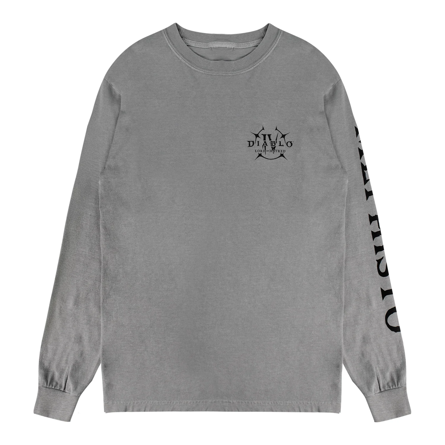 Diablo IV: Lord of Hatred Mephisto Sigil Long Sleeve Grey T-Shirt - Image 2