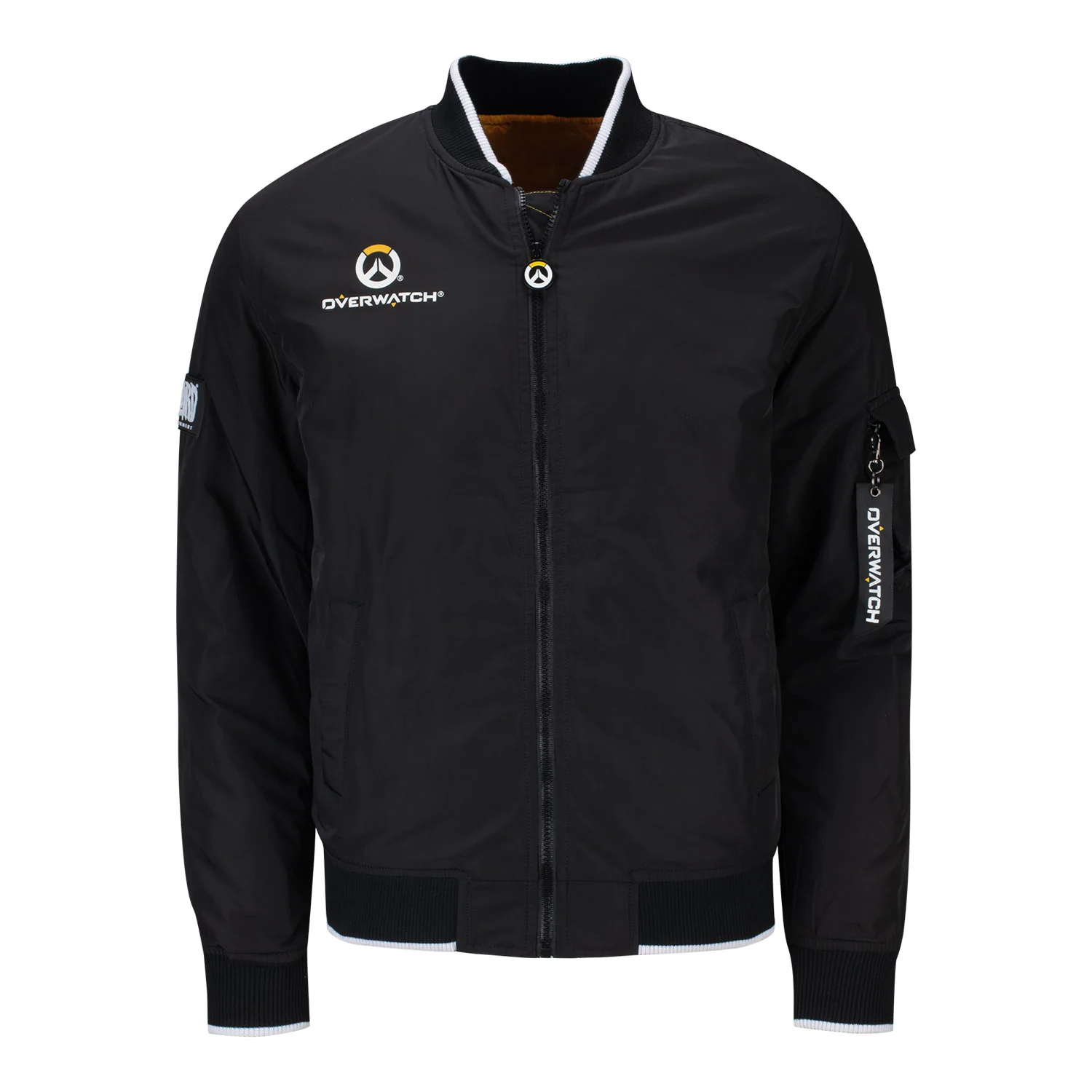 Overwatch Logo Men's Black Zip-Up Bomber Jacket - Image 2