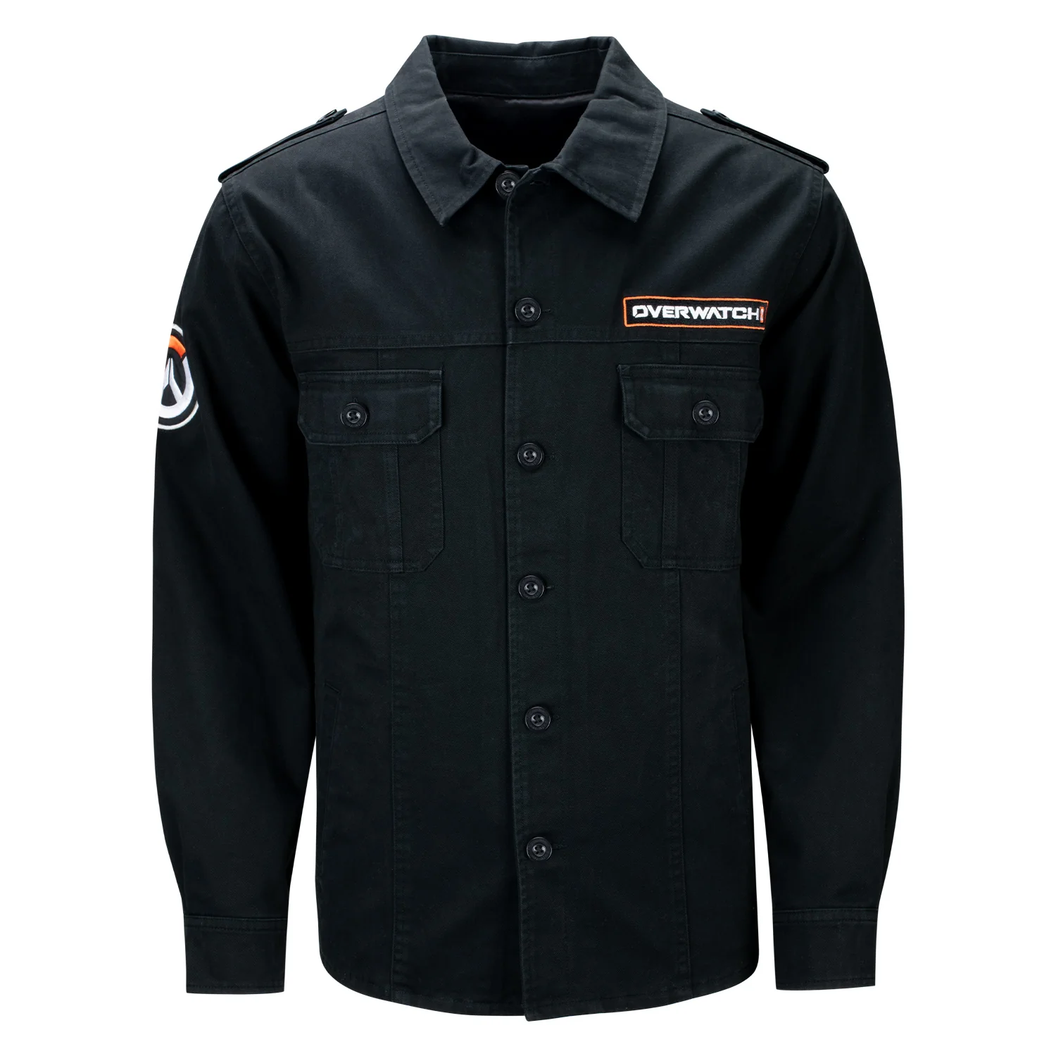 Overwatch 2 Black Button-Up Military Jacket