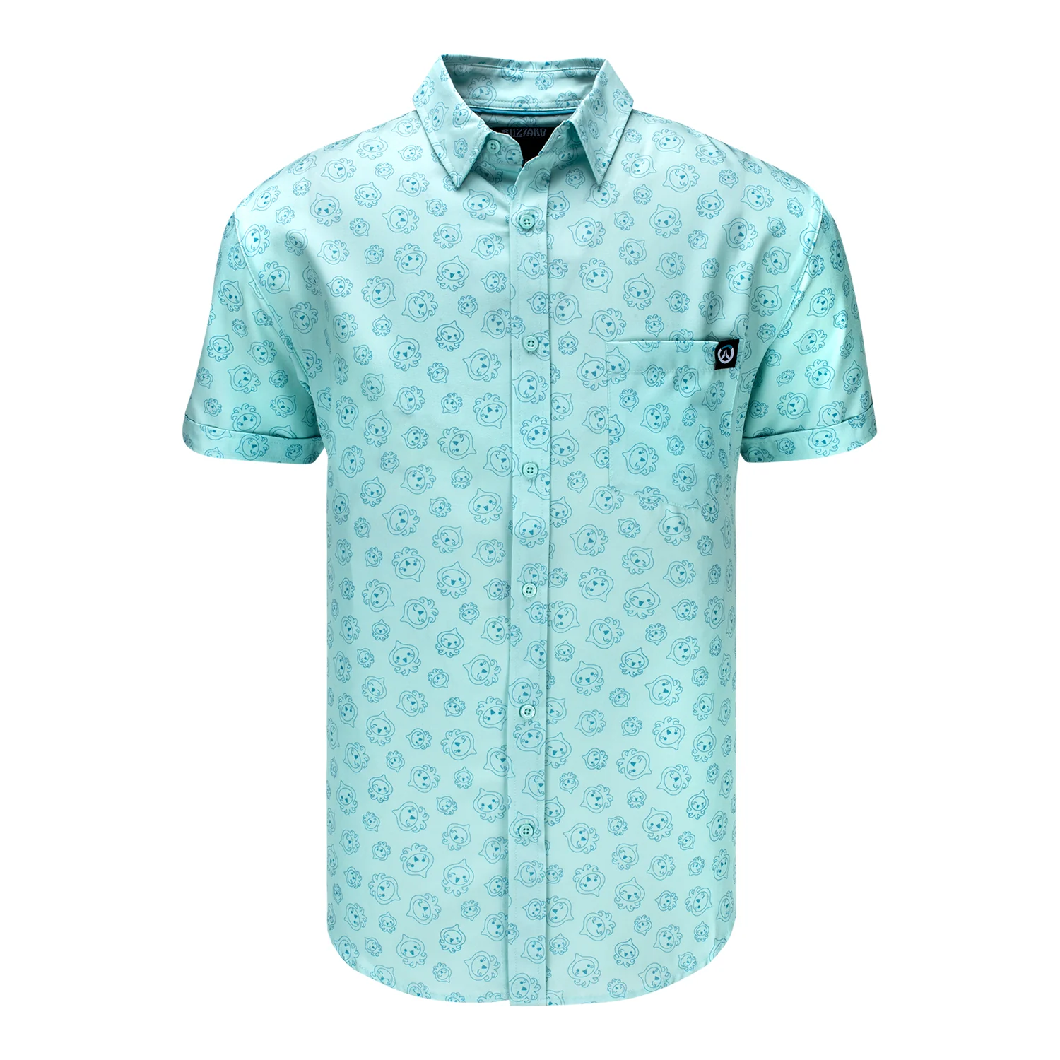Overwatch Pachimari Blue Button-Up Shirt