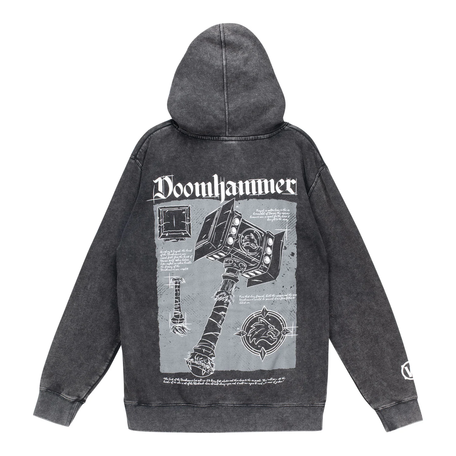 World of Warcraft Doomhammer Grey Pullover Hoodie