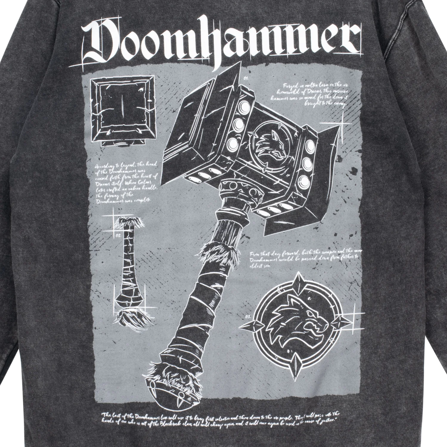 World of Warcraft Doomhammer Grey Pullover Hoodie - Image 3