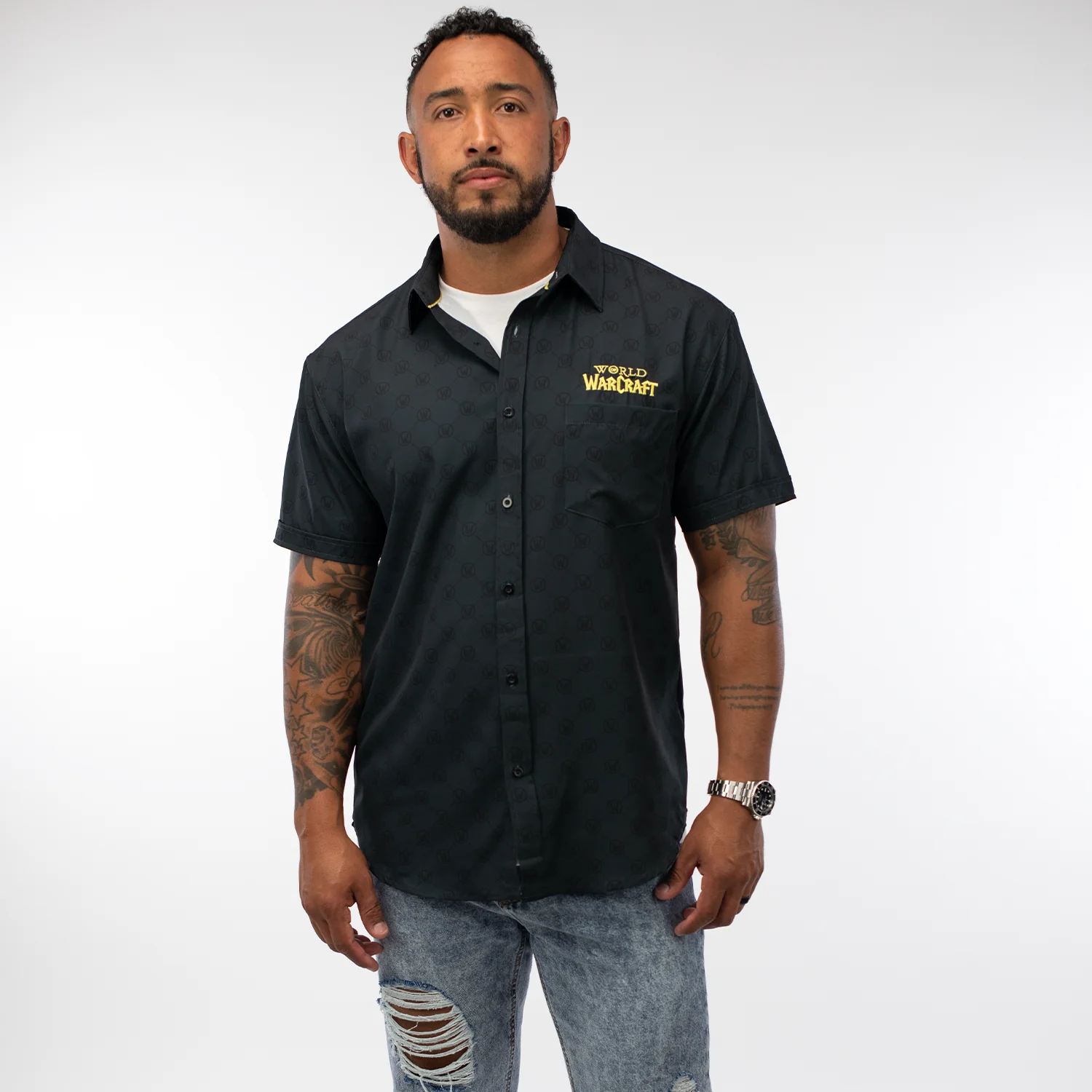 World of Warcraft Grey Button-Up Shirt - Image 4